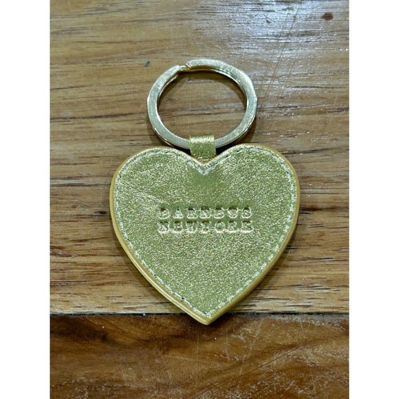 Barneys New York Accessories - Barney's New York Gold Leather Heart Bag Charm Key Ring
